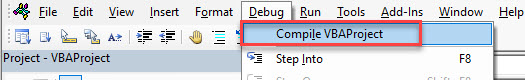 VBACompileError Menu