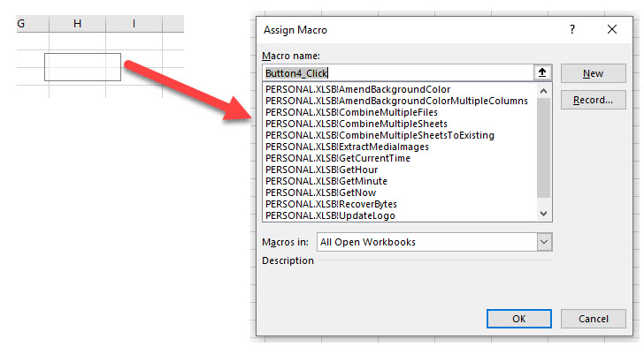 VBA Buttons AssignMacro