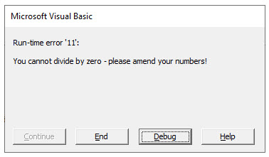 VBA Err Raise Custom MsgBox