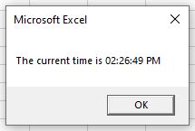 VBA Time CurrentTime Format