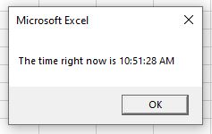 VBA Time Now