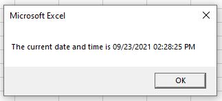 VBA Time NowFunction