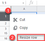 google sheets copy row height manually 1