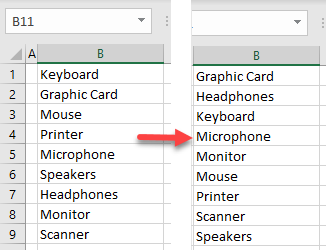 sort things alphabetically