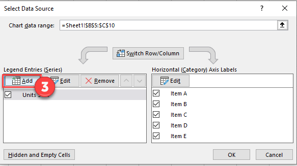 Add Series to Create Average Line in Excel