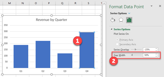 Adjusted Gap to Adjust Width Bar Graph Excel