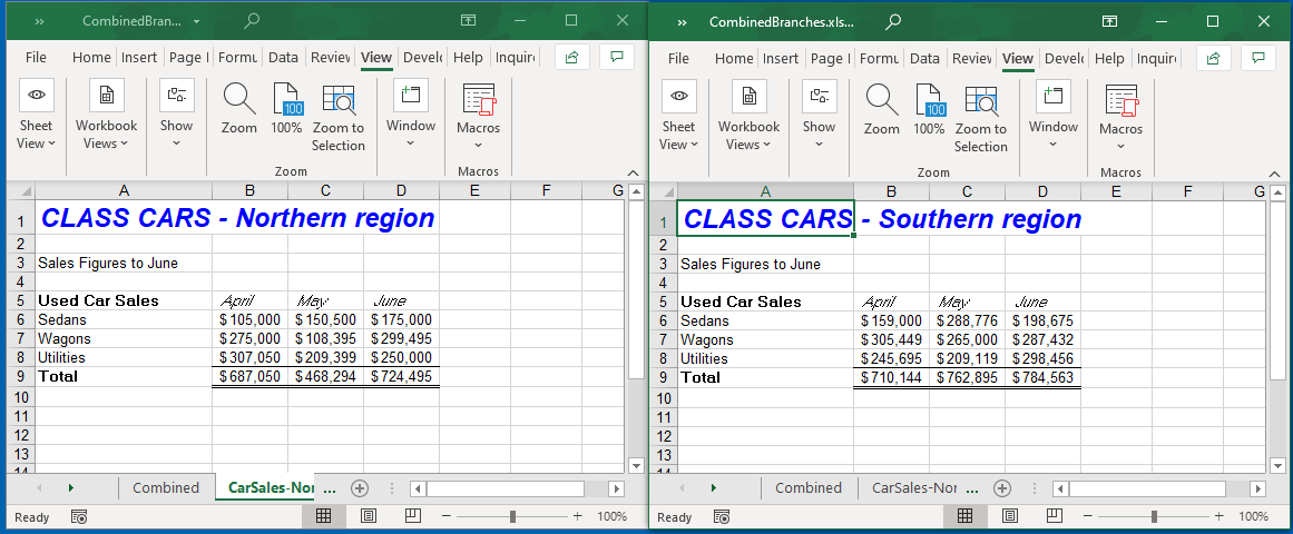 CompareSheets Vertical SideBySide