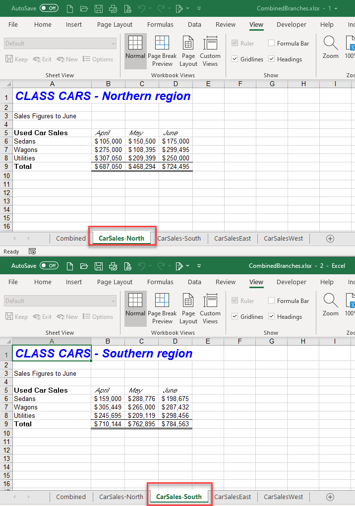 CompareSheets Vertical Windows