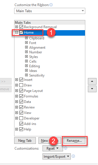 CustomRibbon SelectHomeTab