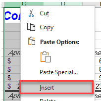 RowsColumns InsertMultipleColumns RightClick