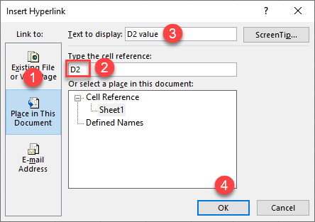 create a hyperlink location in workbook 2