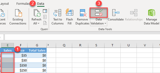 enable error alert data validation