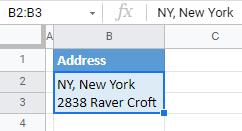 google sheets two lines in one cell 2