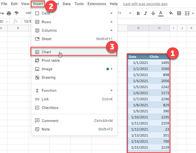 Create Time Series Scatterplot Graph in Google Sheets