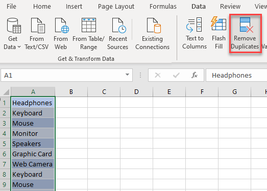 filter remove duplicates