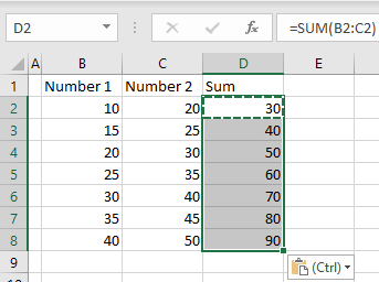 apply formula entire column 8