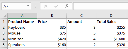 transpose rows columns 7