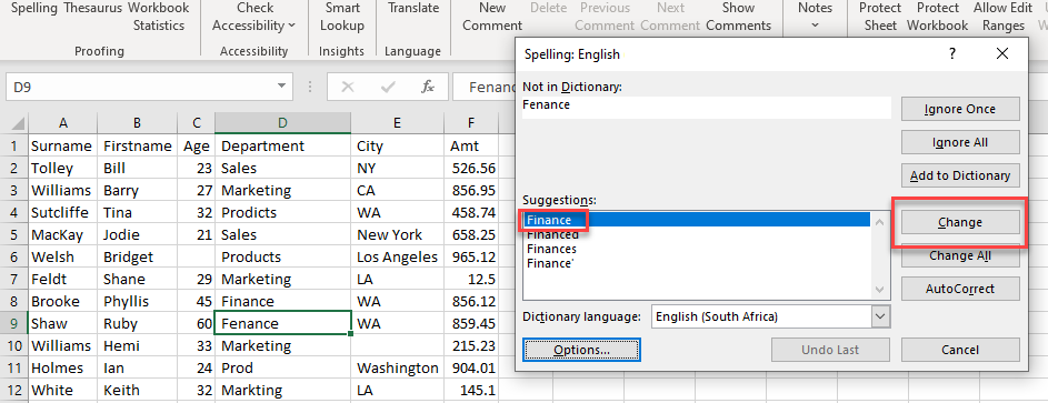 CleanData spelling select