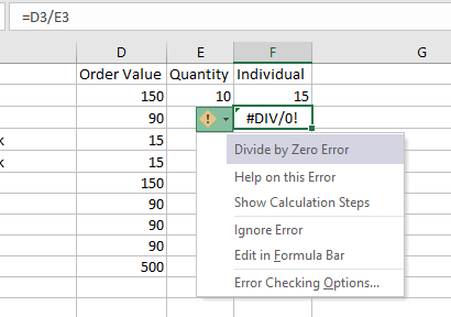 greentriangle error div0 drop-down