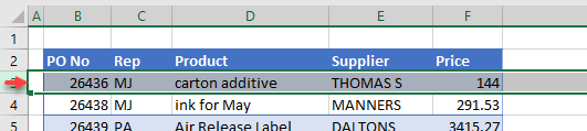 select-every other row select row