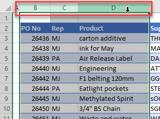 deletemultiple select adjacent columns