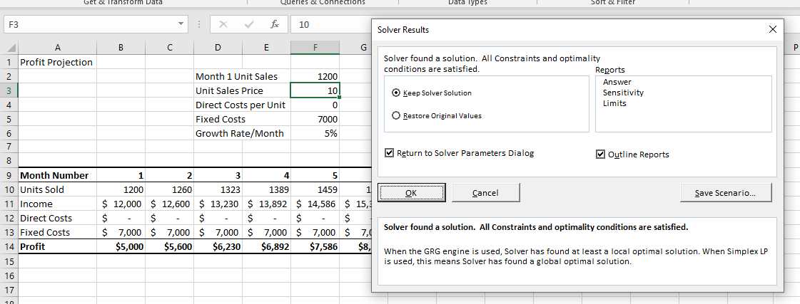 Solver error resolved