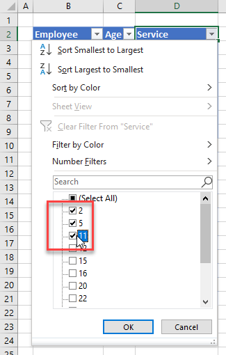 advanced filter multiple or