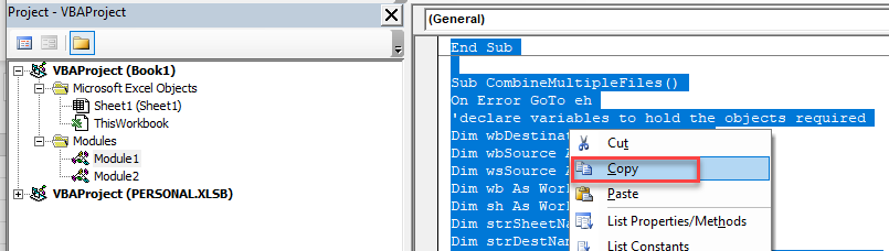 vba error 400 copy code