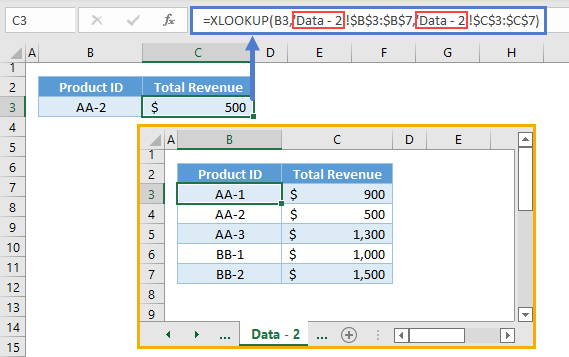 xlookup between sheets 02