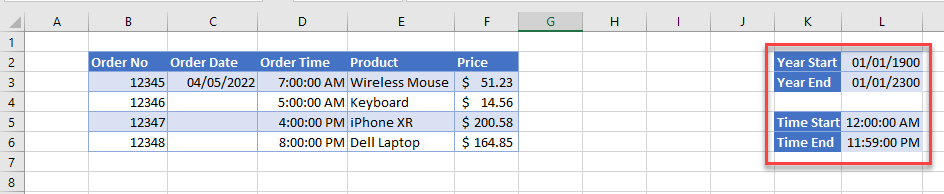 DatavalidationDates wide dates