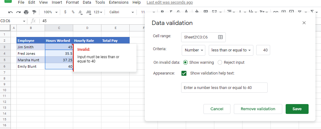 datavalidation remove gs