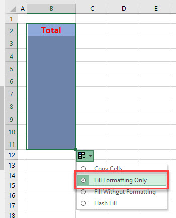 copyformatting select format