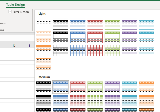 createtable styles more expanded