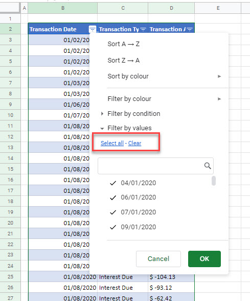 filterbydate gs filter